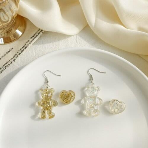 2020 New Fashion Hot Sale Womens Earrings Sweet Lovely Heart Little Bear Earrings For Women Girl Party Jewelry Gifts Wholesale