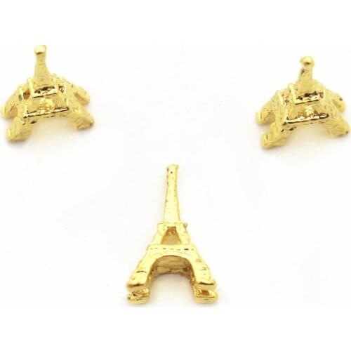 New Arrive 10pcs/lot Metal Eiffel Tower Floating Charms Living Glass Lockets DIY Jewelry