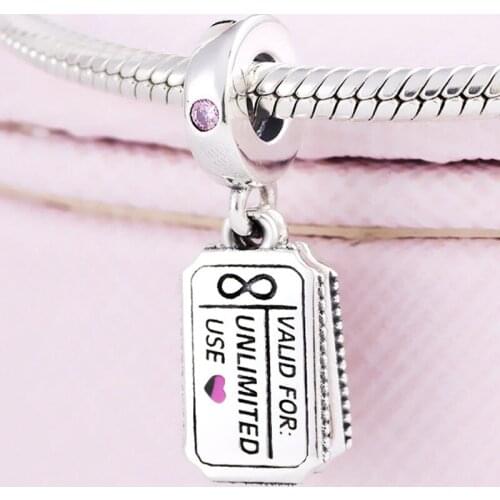 Original Red Enamel Heart Free Hug & Kiss Love Coupon Pendant Beads Fit 925 Sterling Silver Charm Bracelet DIY Jewelry