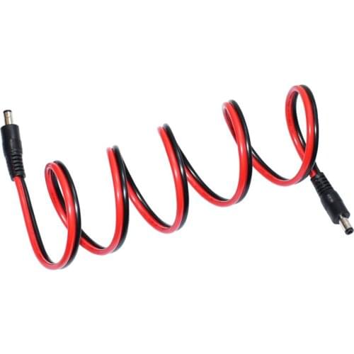 DC Power 12V 5.5mm x 2.1mm DC5521 to DC5521 Barrel Male Plug Connector Pigtail 14 AWG 3 ft