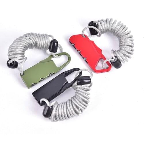 Anti-theft Bicycle Code Lock Mini 3 Digits Combination Password Bike Lock Spring Disc Cable Wire Security Lock Portable Spring