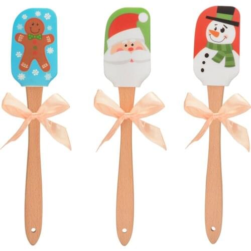 Christmas Silicone Spatula Cake Spatula Scraper Silicone Baking Spatula Batter Dough Scraper Butter Mixer Pastry Baking Tools