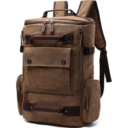 14 Inch Laptop Backpack Vintage Canvas Business Multifunctional Backpack for Men Fashion Travel Student Backpacks