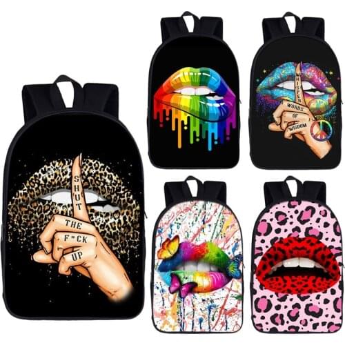 Leopard Lips Butterfly Backpack Women Rucksack Cute School Bags for Teenager Girls Daypack Ladies Laptop Travel Backpacks Bag