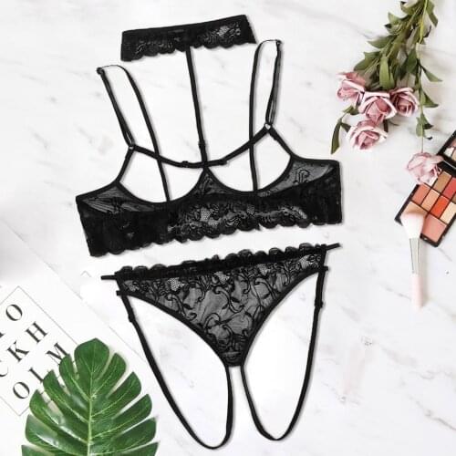 Lingerie sexy hot erotic bra open crotch panties women costumes babydoll g-string underwear porno plus size 8xl sex clothes