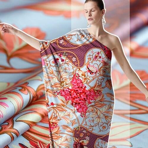 Shuang Qiao Forged Fabric Handmade DIY Retro Printed Spandex Draping Fitted Shirt Suit Apparel Fabrics Home Textile Cloth