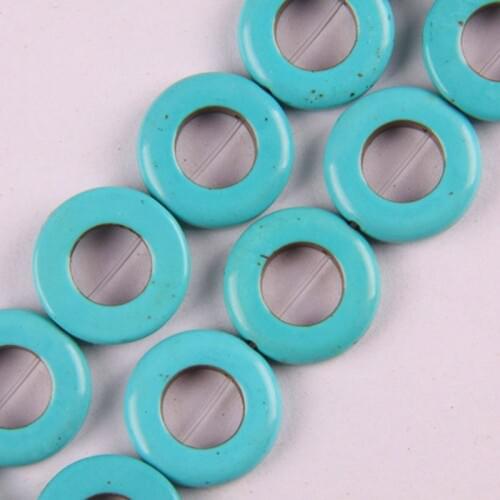 20x20MM Blue Howlite Ring Loose Beads Strand 16 Inch Jewelry Making C080