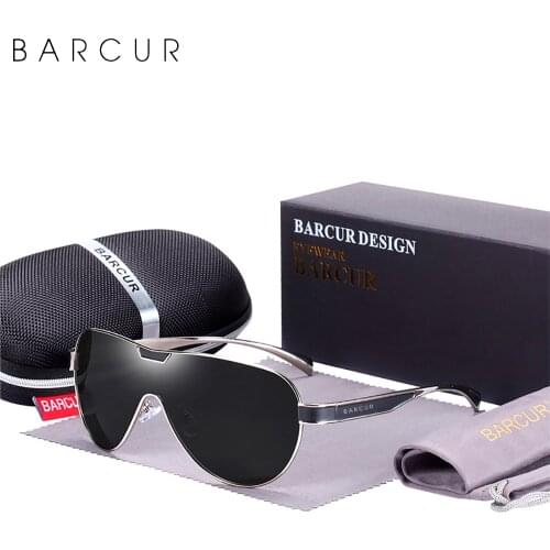 BARCUR Driving Polarized Sunglasses Men Brand Designer Sun Glasses For Man Sports Eyewear UV400