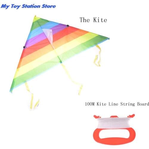 Stunt Kite Surf without Control Bar and Line Kites Outdoor Long Tail Nylon Rainbow Kite Toys for Kids Childrens Kite