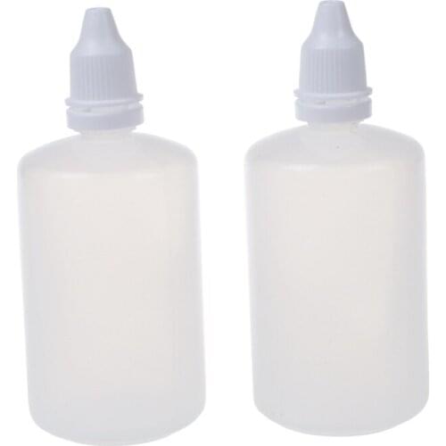 Pack of 50 Plastic LDPE Squeezable Dropper Bottles Eye Liquid Empty New (100ml capacity)