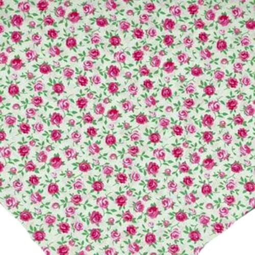 Viaphil 100% Cotton Fabric Brand New White Beige Blooming Rose Flower Printed Sewing Cloth Dress Clothing Textile Tissue