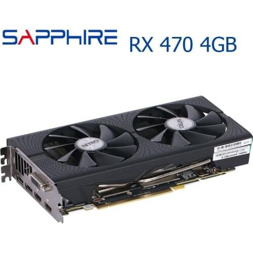 SAPPHIRE RX 470 4GB Video Card 256Bit GDDR5 Graphics Cards for AMD RX 400 series Cards RX470 DVI DVI-D Interface 2048SP Used