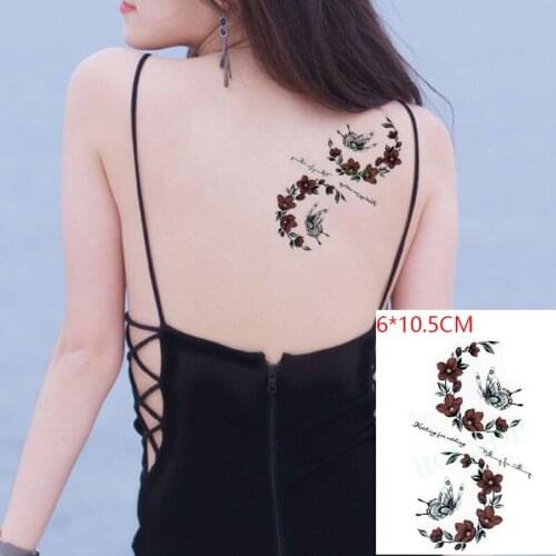 Waterproof Temporary Tattoo Sticker Butterfly Lovely Flowers Letters Flash Tattoo Fake Tattoo Sexy Body Art for Women Men