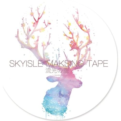 Time Deer Special Ink Paper Tape Rolls Hands Diy Decoration Watercolor Elk Sticker 30 Mm
