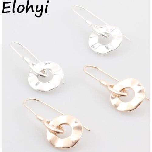 ELOHYI New Creative Fashion Personality Long Ear Round Alloy Women Earring Drop Statement For Women Free Shipping