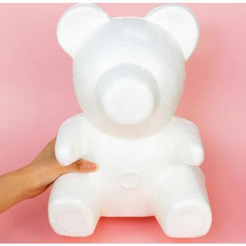 1Pc 30cm Polystyrene Styrofoam White Foam Bear Mold DIY Rose Teddy Big Bear Festival Valentines Gifts Party Wedding Supplies