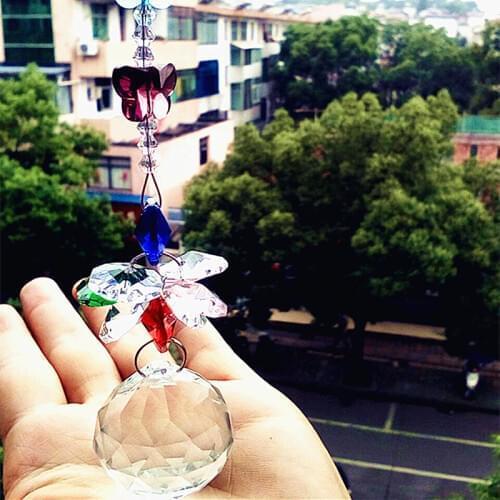 1pc mixcolors Garland Chakra Spectra Suncatcher Glass Crystal chandelier parts wedding crystal hanging drops home decoration