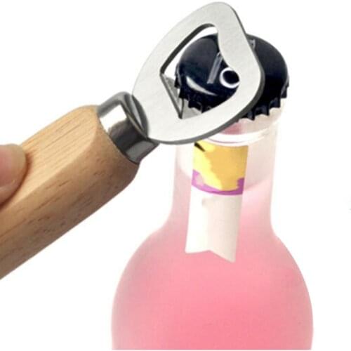 1PC Wood Handle Handheld Bartender Bottle Opener Wine Beer Soda Glass Cap Bottle Opener Kitchen Bar Tools