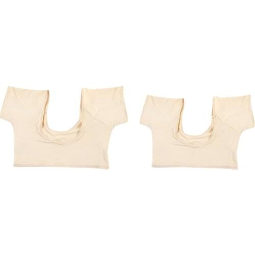 2 Pack of Ladies Underarm Sweat Pads Camisole - Reusable Sweat Absorbent Shields Armpit Guards - Extra Stretchy Fabric, M&L