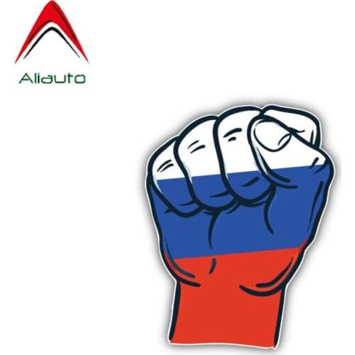 Aliauto Fashion Car Sticker Russia World Flag Fist Personality PVC Decal Cover Scratches for Hyundai Creta Vw Beetle,9cm*11cm