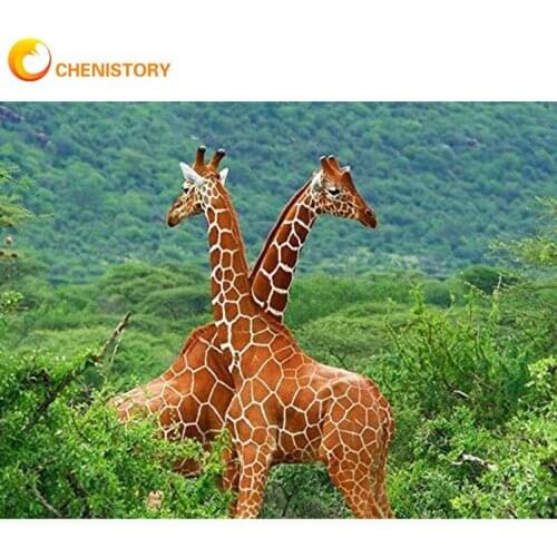 CHENISTORY 5D DIY Diamond Painting Full Square Animal Diamond Embroidery Cross Stitch Giraffe Mosaic Sale Decor For Home Gift