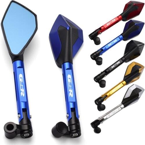 CNC aluminum Motorcycle Bluish Side Mirrors Motorbike Reverse Side Mirrors For GSR400 GSR650 GSR750 GSR 650, 400,750 Accessories
