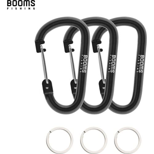 Booms Fishing CC3 Large Carabiner Aluminum Alloy Keychain D Ring Outdoor Camping Climbing Clip Lock Buckle Fishing Accessories