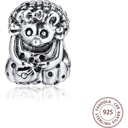 CKK Fit Pandora Bracelet 925 Sterling Silver Charm Bead Hedgehog Vintage Beads Charms for Jewelry Making DIY Accessories kralen