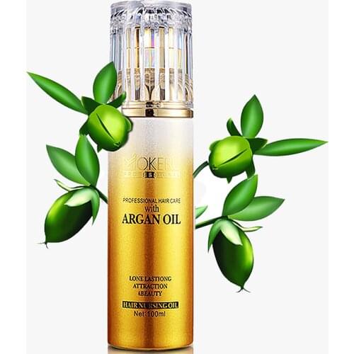 MOKERU 1pc 100ml Dry Hair Essential Oils Organic Argan Oil Morocco 100% Pure Herbal Hair Oil For Fast Hair Growth Treatment