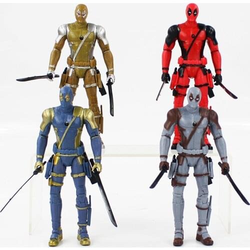 18cm 4pcs/lot Avengers Deadpool X-Men Wade Sword Weapon With LED Flash Light PVC Action Figure Collection Model Toys Doll