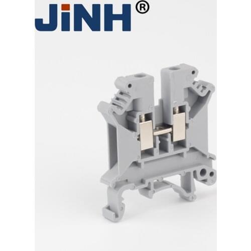 Grey Color Din Rail Terminal Block UK-5N Wire Electrical Conductor Universal Connector Screw Connection