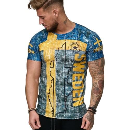 T Shirts Fashion 2019 Summer Casual Men T Shirt Mens Short Sleeves Printed Slim Fit T Shirts Men Swag Tee Shirt Camisas Hombre