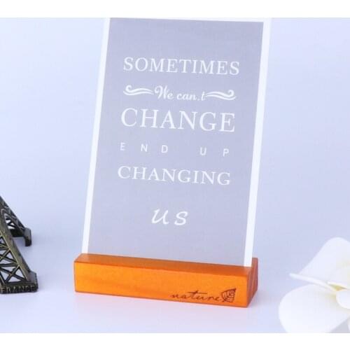 Natural Wood Block Clips Paper Photo Picture Card Holder Clamp Stand Table Decor 32CB