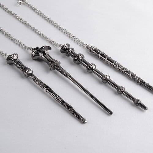 Hot Sale Movie Magic Wand Necklace Pendant Necklace For Women&Men 24pcs/lot Size 11.7*1.4cm
