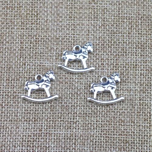 10 Pieces 17*20mm Mixed Alloy Antique Silver Color Hobbyhorse Charms Vintage Pendant Accessory For DIY Jewelry Making