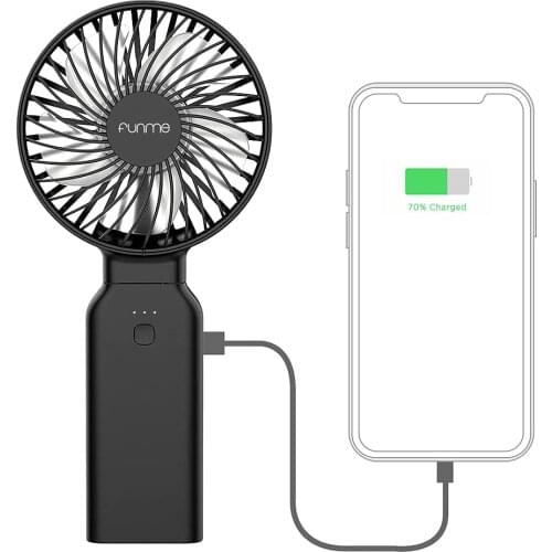 FUNME Handheld Fan 9000mAh Rechargeable Battery Fan9-53 Hours Using Time Foldable USB Fan with Upgraded One Touch Power Off Fan