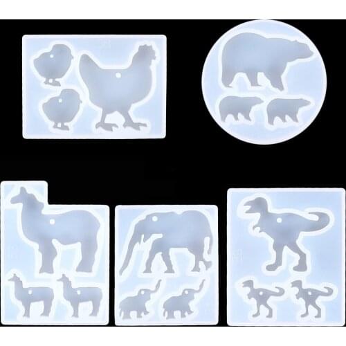 DIY Crystal Epoxy Animal Listing Mold Handmade Creative Resin Mirror Ornament Silicone Model
