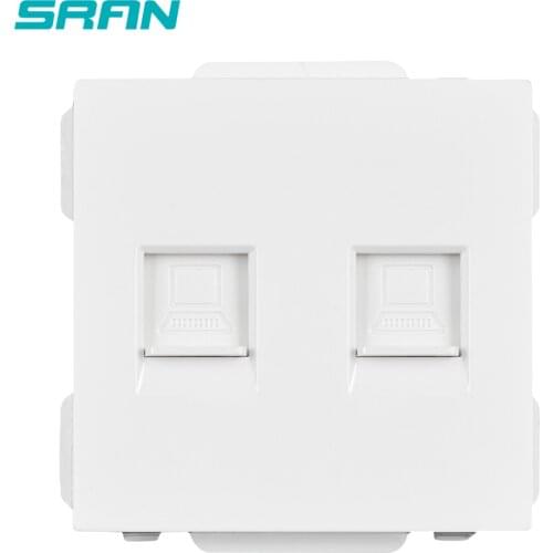 SRAN 52*52 dual Internet socket 2gang RJ45 function module accessories suitable for 86*86 panels