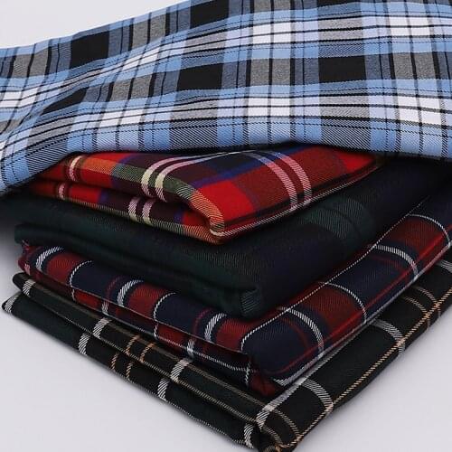 146cmx50cm polyester twill check cloth yarn dyed Scottish plaid fabric for JK Pleated skirt uniform clothes bags garment