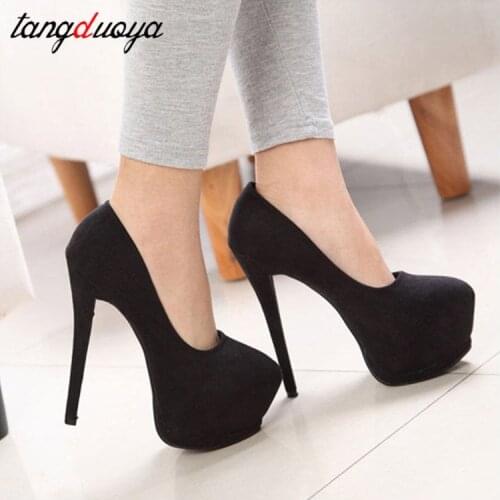 Womens Pumps Shoes Sexy Thin Heel High Heels 14.5CM Pointed Pumps Women Shoes Platform Wedding Shoes Party Shoes