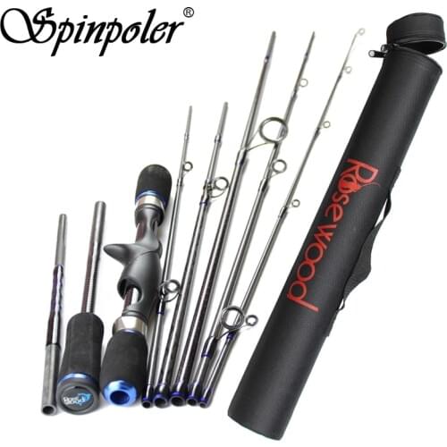 Spinpoler 1.8m 2.1m Spinning Casting Fishing Rod Lure Weight 15-45g Light 8 Sections Portable Travel Rods With Portable Bag
