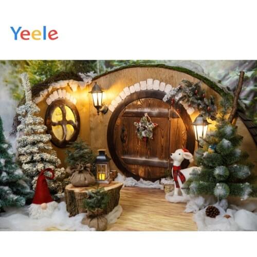 Yeele Christmas Backdrop House Snow Winter Newborn Baby Birthday Party Custom Vinyl Photography Background For Photo Studio