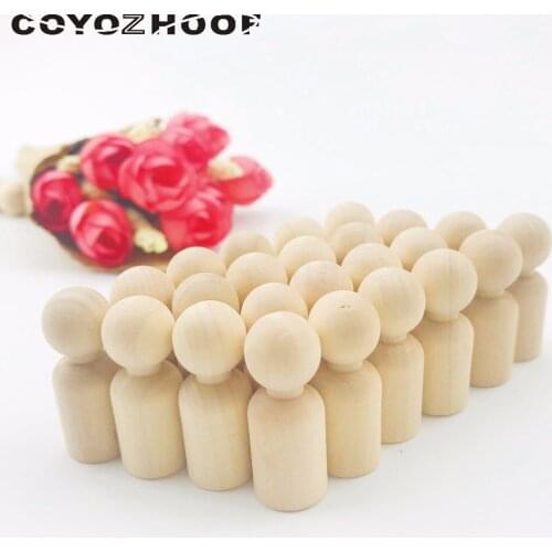 1.35" Wooden Boy Peg Dolls 100pc Unfinished DIY Turnings-Ready for Paint or Stain-Waldorf Toys KidS Printe Party Favor Wedding