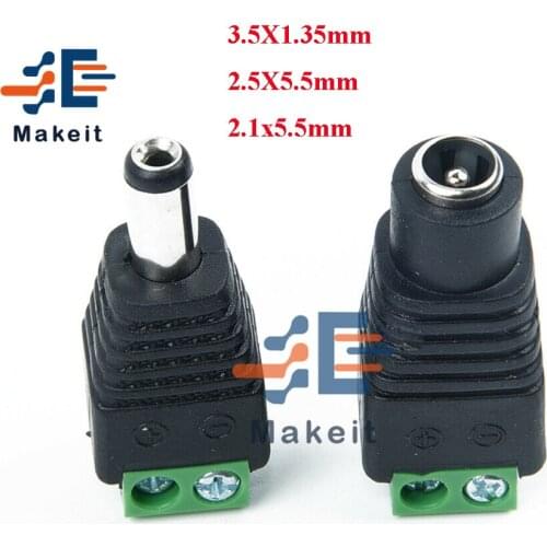 1 Set 2.1x5.5mm 3.5X1.35mm 5.5x2.5mm 12V 24V Male and Female DC Power Plug TV Jack Adapter Connector Plug TV Conversion Adapter