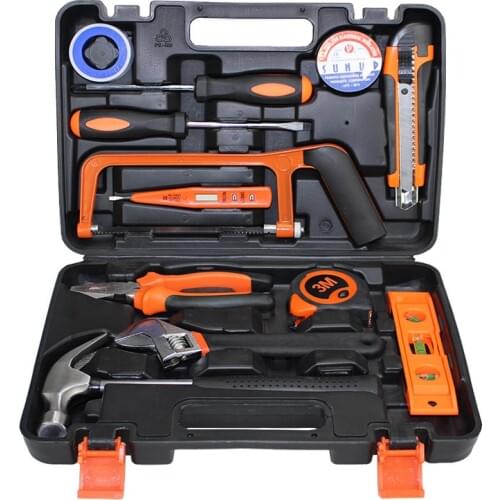 13 pcs Hand Tools Set Woodworking Tools Kit Household Tool Case herramientas de mano screwdriver Hack Saw Hammer HTS013