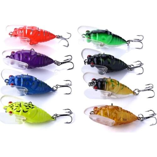 200pcs 4CM 6.4G hard plastic fishing lures cicada insect pike peche bass fishing baits isca pesca fishing tackles