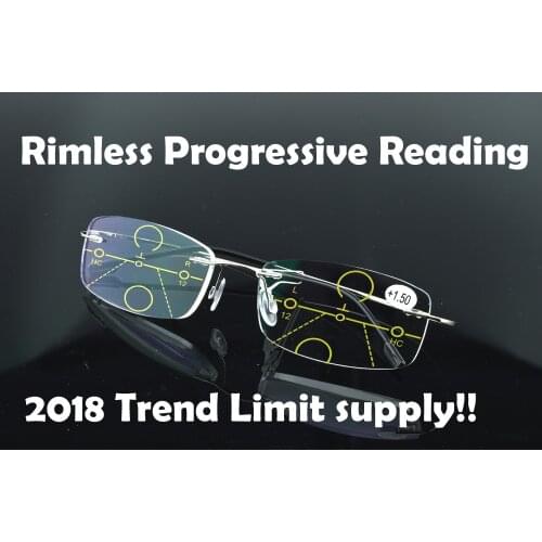 Clara Vida 2018 NEW!!! Limit Supply Silver Progressive reading glasses motifocal bifocal 2G titanium frame +1 +1.5 +2 +2.5 to +4