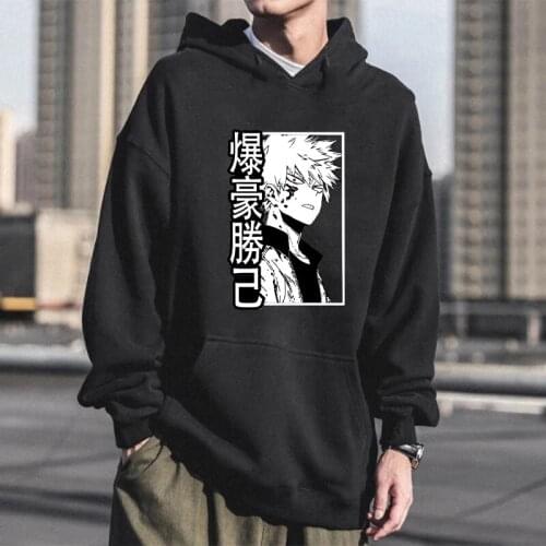 2021 Harajuku My Hero Academia Hoodies Men Women Long Sleeve Japan Kawaii Bakugou Katsuki Manga Winter Loose Casual Sweatshirts