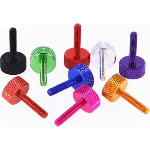 3PCS M3 M3.5 M4 knurled Thumb Screw Aluminum Alloy Round Flat Head Computer Case Screws Multiple Color Length 4.5-30mm