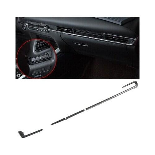 Carbon Fiber Look Center Console Stripe Cover Trim 4pcs For Mazda CX-30 19-20